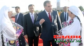Оғози сафари кории Сарвари давлат Эмомалӣ Раҳмон ба шаҳри Кӯлоб