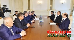 Илҳом Алиев ҳайати Парлумонии Тоҷикистонро ба ҳузур пазируфт