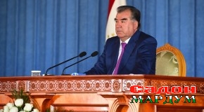 Суханронии Пешвои миллат муҳтарам Эмомалӣ Раҳмон дар мулоқот бо роҳбарону фаъолон ва намояндагони сокинони вилояти Хатлон , 13 майи соли 2017