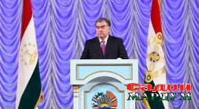 Суханронии Пешвои миллат Эмомалӣ Раҳмон дар маҷлиси тантанавӣ бахшида ба 25 — солагии таъсисёбии Қувваҳои Мусаллаҳи Ҷумҳурии Тоҷикистон