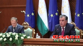 Изҳороти матбуотии Президенти Ҷумҳурии Тоҷикистон Эмомалӣ Раҳмон пас аз музокирот бо Президенти Шӯрои Аврупо Доналд Туск