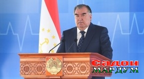 Суханронии Асосгузори сулҳу ваҳдати миллӣ — Пешвои миллат, Президенти Ҷумҳурии Тоҷикистон муҳтарам Эмомалӣ Раҳмон дар мулоқот бо роҳбарону кормандони соҳаи тандурустӣ