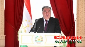 Суханронии Пешвои миллат муҳтарам Эмомалӣ ­Раҳмон зимни мулоқот бо роҳбарону фаъолон ва сокинони ноҳияи Муъминободи вилояти Хатлон