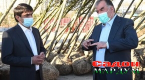 Шиносоии Пешвои миллат аз рафти корҳои сохтмонӣ дар майдони «Истиқлол»