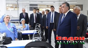 Мавриди баҳрабардорӣ қарор додани корхонаи нассоҷӣ ва дӯзандагии ҶДММ «Нури Истаравшан» ва боздид аз намоиши маҳсулоти корхонаҳои саноатӣ аз ҷониби Пешвои миллат