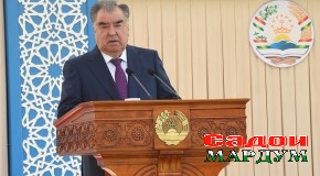 Суханронии Асосгузори сулҳу ваҳдати миллӣ — Пешвои миллат, Президенти Ҷумҳурии Тоҷикистон муҳтарам Эмомалӣ Раҳмон дар Донишкадаи давлатии забонҳои Тоҷикистон ба номи Сотим Улуғзода