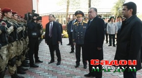 Пешвои миллат бинои қисми ҳарбии 3505-и Раёсати Қӯшунҳои дохилии Вазорати корҳои дохили Ҷумҳурии Тоҷикистон дар шаҳри Душанберо ифтитоҳ доданд