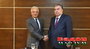 Мулоқоти Президенти Ҷумҳурии Тоҷикистон муҳтарам Эмомалӣ Раҳмон бо Вазири мудофиаи Ҷумҳурии Исломии Покистон Хоҷа Муҳаммад Осиф
