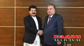 Мулоқоти Президенти Ҷумҳурии Тоҷикистон муҳтарам Эмомалӣ Раҳмон бо Раиси Парламенти Ҷумҳурии Исломии Покистон Содиқ Санҷаронӣ