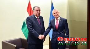 Мулоқоти Пешвои миллат муҳтарам Эмомалӣ Раҳмон бо Раиси иҷлоси 77-уми Маҷмаи Умумии Созмони Милали Муттаҳид Чаба Короши