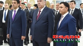 Ифтитоҳи чор иншооти нав ва гузоштани санги асос барои бунёди роҳ дар шаҳри Душанбе аз ҷониби Пешвои миллат