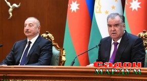 Изҳороти матбуотӣ аз рӯйи натиҷаҳои мулоқоту музокирот бо Президенти Ҷумҳурии Озарбойҷон Илҳом Алиев