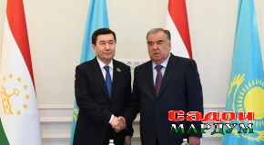 Мулоқоти Пешвои миллат муҳтарам Эмомалӣ Раҳмон бо Раиси Маҷлиси Парламенти Ҷумҳурии Қазоқистон Ерлан Кошанов