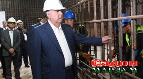 Боздиди Пешвои миллат муҳтарам Эмомалӣ Раҳмон аз Неругоҳи барқи обии “Роғун” ва шиносоӣ бо ҷараёни корҳои сохтмонӣ дар бинои дарвозаҳои садамавии СТ-4