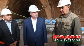 Боздиди Пешвои миллат муҳтарам Эмомалӣ Раҳмон аз рафти корҳои васлу насби марҳилаи 3-юми хати конвеерӣ дар дохили нақби КТ-9-и Неругоҳи барқи обии “Роғун”