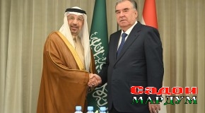 Мулоқоти Пешвои милат муҳтарам Эмомалӣ Раҳмон бо вазири сармоягузории Подшоҳии Арабистони Саудӣ Холид Ал-Фолиҳ