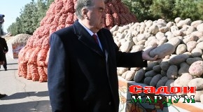 Боздиди Пешвои миллат муҳтарам Эмомалӣ Раҳмон аз намоишгоҳи маҳсулоти кишоварзӣ дар ноҳияи Бобоҷон Ғафуров