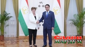 Мулоқоти Раиси Маҷлиси миллии Маҷлиси Олии Ҷумҳурии Тоҷикистон, Раиси шаҳри Душанбе муҳтарам Рустами Эмомалӣ бо Директори идории Хазинаи Байналмилалии Асъор хонум Кристалина Георгиева